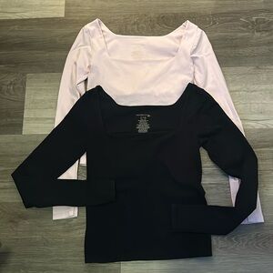 Free People Clean Lines Long Sleeve 
Black & Pink